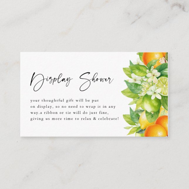 Orangar Citrus Möhippa Visning Shower för citron Tilläggskort (Framsida)