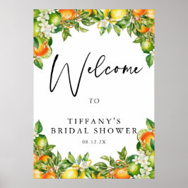 Orangar Citrus-Möhippans välkomsttecken Poster