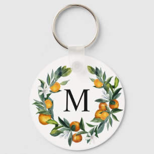 Orangar citrus monogrammed nyckelkedja nyckelring