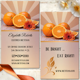 Orangar Dietititiskt Affärskort för näringsämnen Visitkort