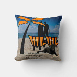 Orangar för Hund Beach- Kudde