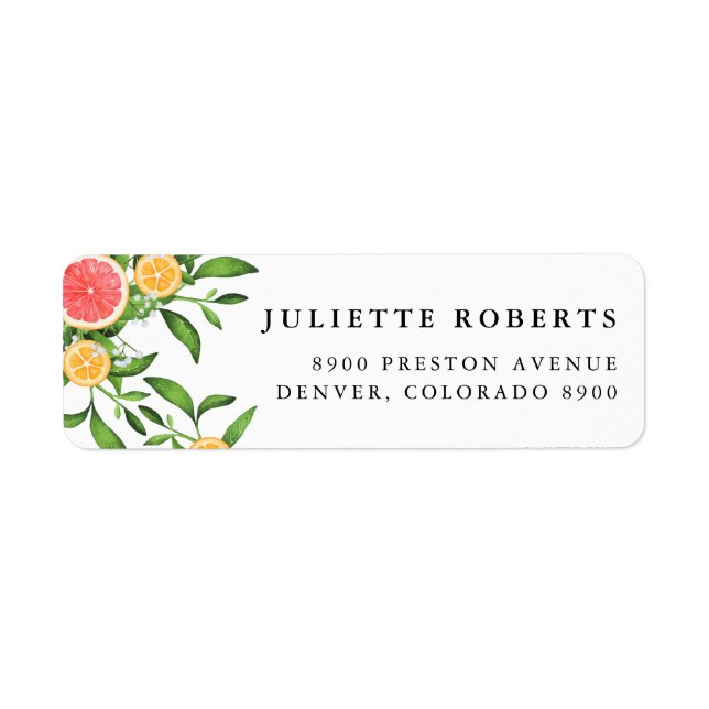 Orangar för vattenfärg och grafik returadress etikett (Framsidan)