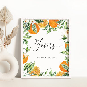 Orangar för vattenfärgen Little cutie Favors-tecke Poster