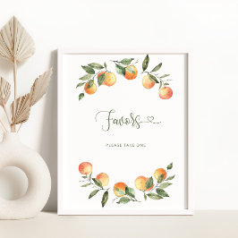 Orangar för vattenfärgen Little cutie Favors-tecke Poster