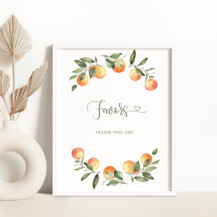 Orangar för vattenfärgen Little cutie Favors-tecke Poster