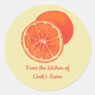 Orangar, från köket till, lock Stickers Runt Klistermärke