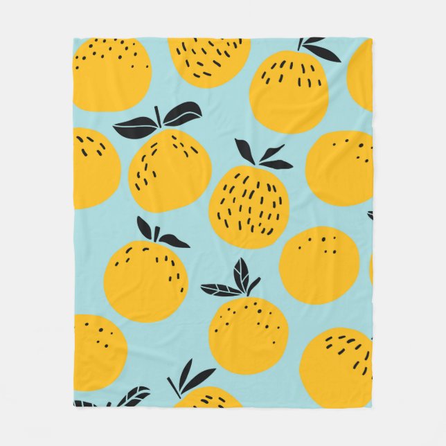 Orangar ger sömlös mönster fleecefilt (Framsidan)