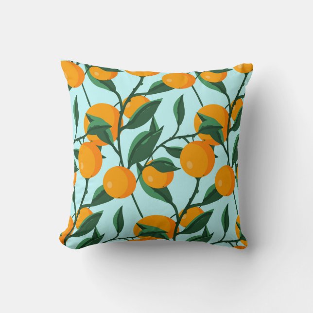 Orangar grenar, vintage av citrusfrukter. kudde (Framsida)