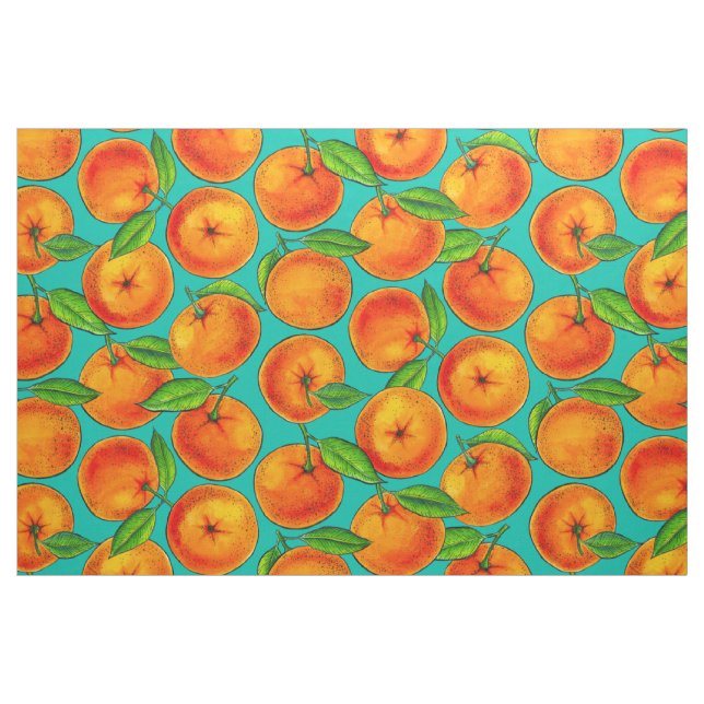 Orangar i blått tyg (Fat Quarter)
