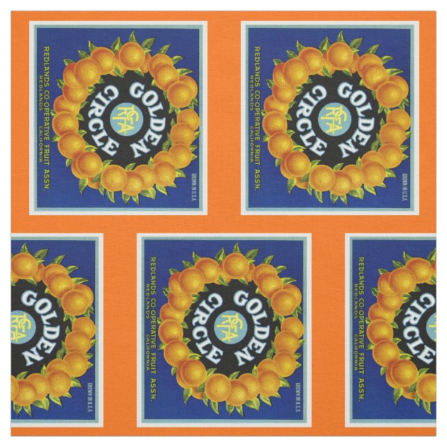 Orangar i gyllene cirkel tyg (Provkarta)