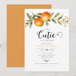 Orangar Little Cutie Baby Shower Inbjudningar