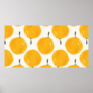Orangar med vattenfärg, frukt, handmålad illustrat poster