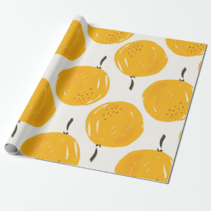Orangar med vattenfärg, frukt, handmålad illustrat presentpapper