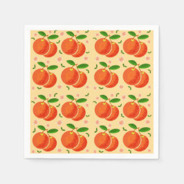 Orangar och blommar pappersservett