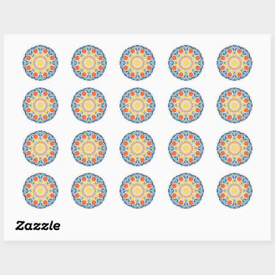 Orangar och citroner Dot Mandala Runt Klistermärke