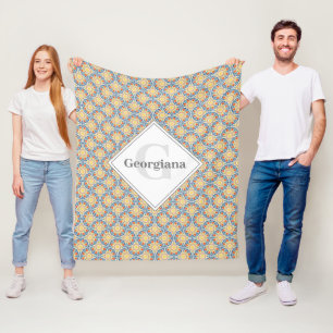 Orangar och citroner från Monogram Egeiska sommare Fleecefilt