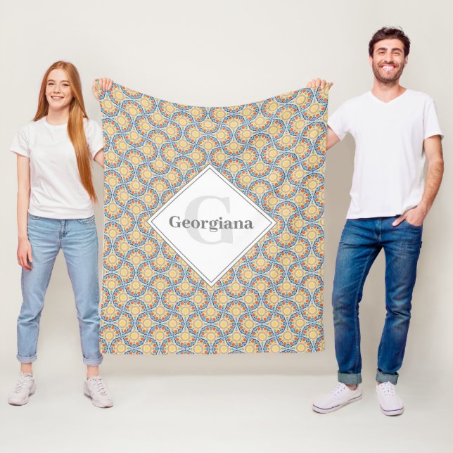 Orangar och citroner från Monogram Egeiska sommare Fleecefilt (På plats)