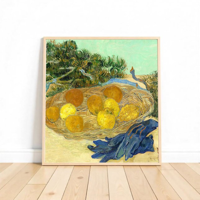 Orangar och citroner med blå handskar av Van Gogh Poster (Skapare uppladdad)