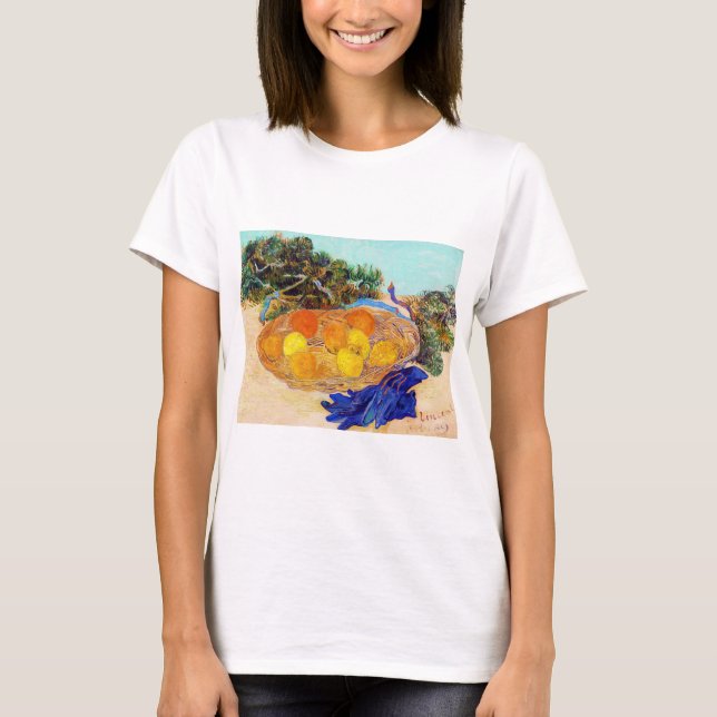 Orangar och citroner med blåhandskar, Van Gogh T Shirt (Framsida)