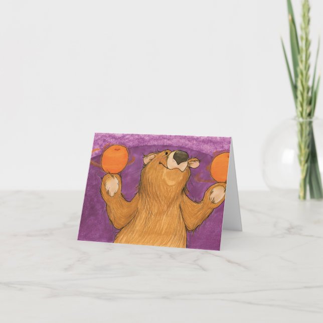 Orangar och ett hörn-/anteckningskort kort (Framsida)