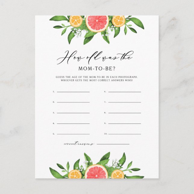 Orangar och grafik - hur gammalt det var Mamma att Inbjudan Vykort (Framsida)