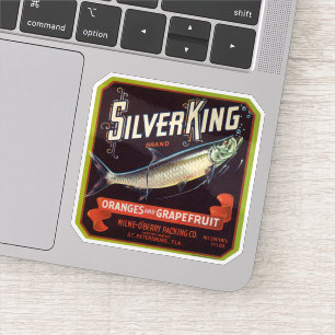 Orangar och grapefruktetikett för silver Kung Klistermärken