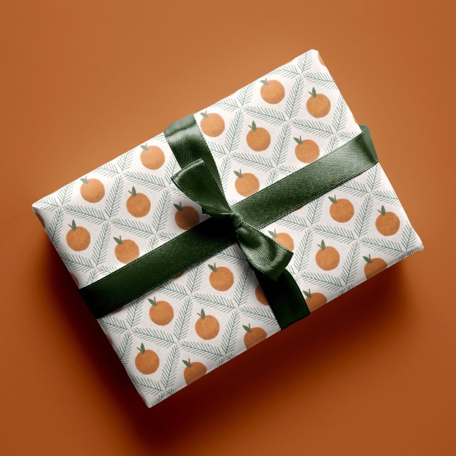 Orangar och Gräs Diamond Mönster jul Presentpapper (Skapare uppladdad)