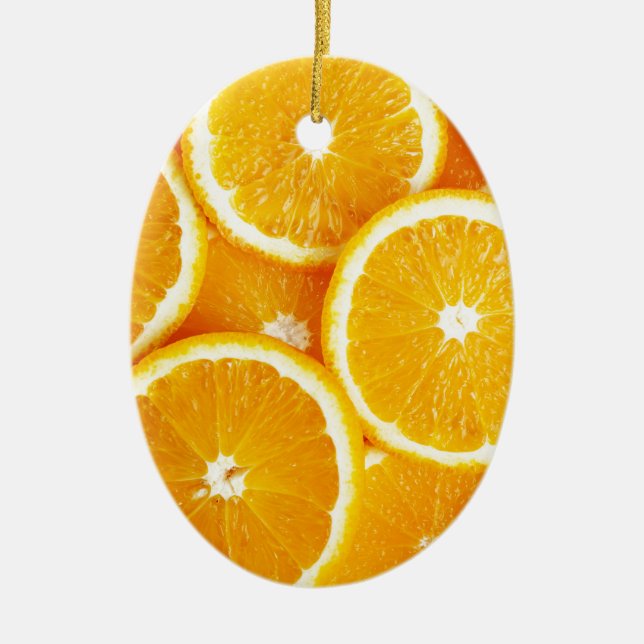 Orangar och mer orangar julgransprydnad keramik (Framsidan)