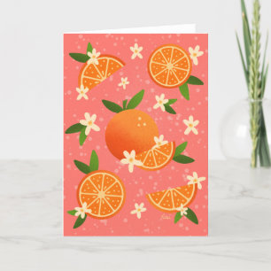 Orangar och orangens blommar - glädje tack kort