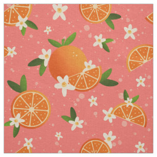 Orangar och orangens blommar - glädje tyg