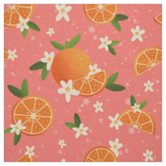 Orangar och orangens blommar - glädje tyg
