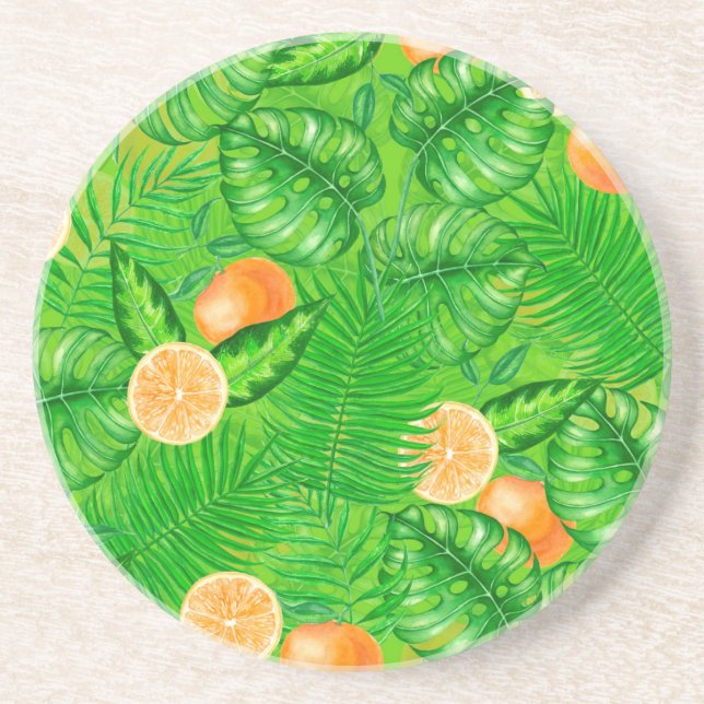 Orangar och tropiska löv underlägg (Framsidan)