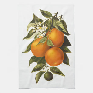 Orangar och vallmor kökshandduk