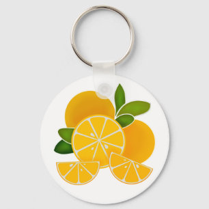Orangar, orangar, citrusfrukter nyckelring