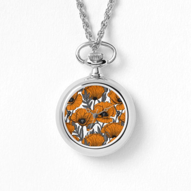 Orangar på vita armbandsur (Framsida)