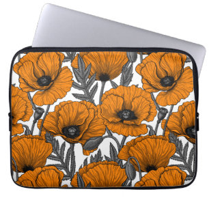 Orangar på vita laptop fodral