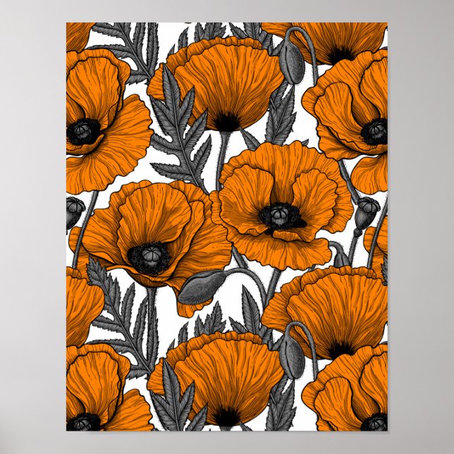 Orangar på vita poster (Framsidan)