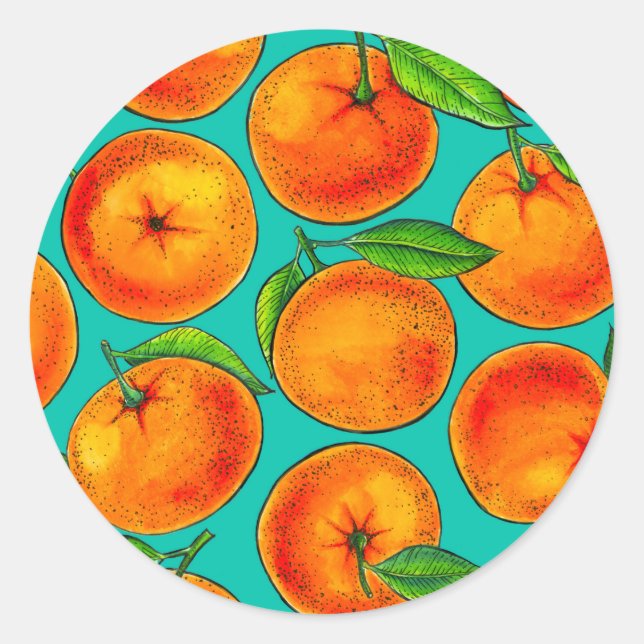 Orangar Runt Klistermärke (Framsida)