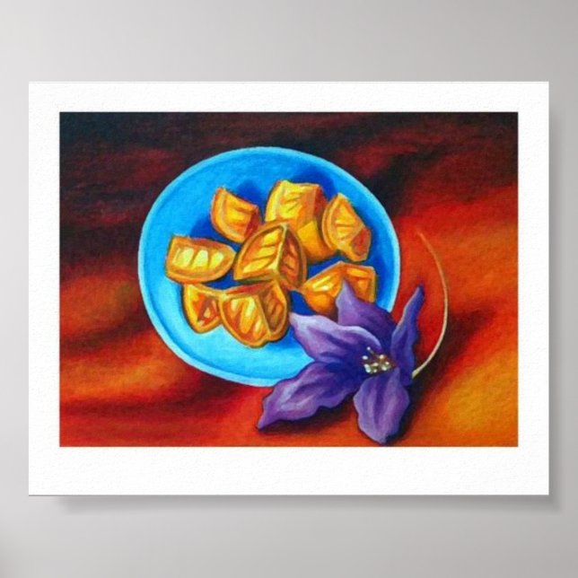 Orangar skrivs ut poster (Framsidan)