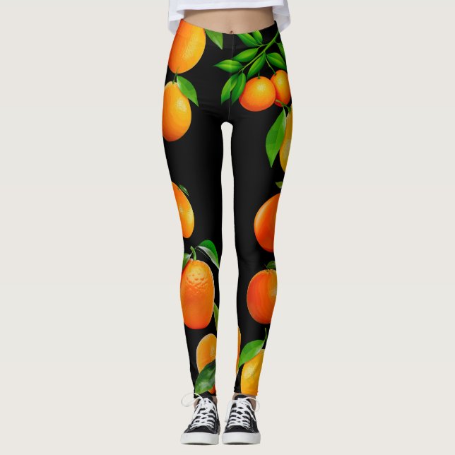 Orangar som kyssats i sol leggings (Framsida)