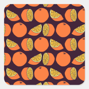 Orangar sömlös mönster, vintage struktur. fyrkantigt klistermärke
