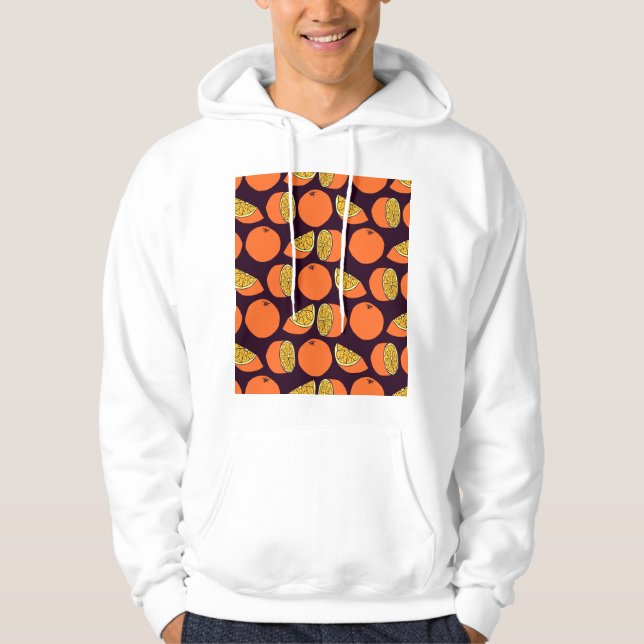 Orangar sömlös mönster, vintage struktur. hoodie (Framsida)