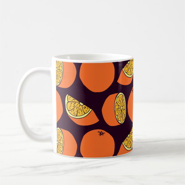 Orangar sömlös mönster, vintage struktur. kaffemugg (Vänster)