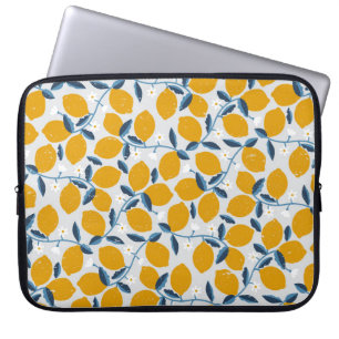 Orangar, tangeriner: vintagens blommönster. laptop fodral