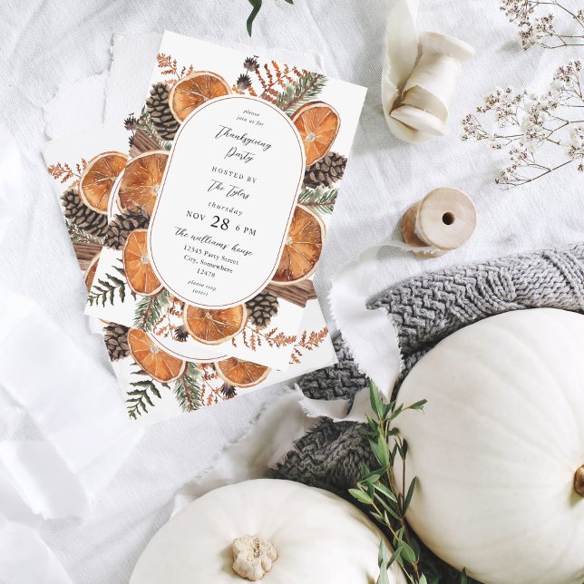 Orangar - Thanksgiving för Rustik Helgdag Inbjudningar (Skapare uppladdad)