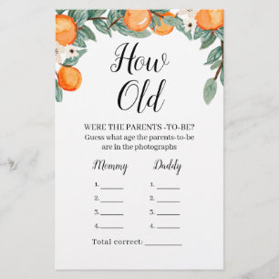 Orangar twin Baby Shower How Old förälders Game