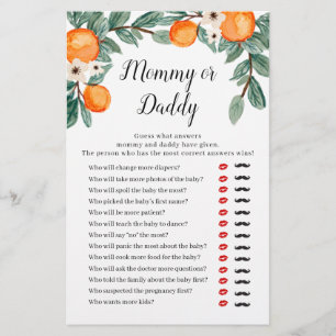 Orangar Twin Baby Shower Mamma eller pappa Game