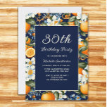 =Orangar Vita blommor Blå 30års födelsedag Inbjudningar<br><div class="desc">30års födelsedag-partyinbjudan som dekoreras med orangar och vita blommor på marin blå bakgrund. Dessa inbjudningar kan anpassas för alla i alla åldrar. Kontakta mig om du behöver hjälp med dina anpassningar eller om du vill be om ytterligare matchning eller samordning av Zazzle-produkter för firande.</div>