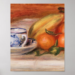 Orangarna Bananas och Tekopp av Auguste Renoir Poster