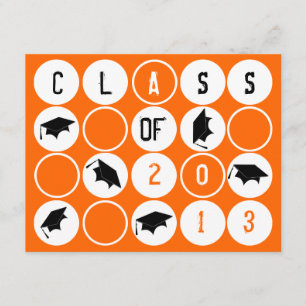 Orange 1 för studentfestinbjudan DOT191 Inbjudningar